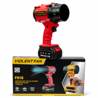 دستگاه دمنده Violent Fan مدل F018 سازگار با باتری 18V با پره 70 میلی‌متری و سرعت 110000 دور در دقیقه
